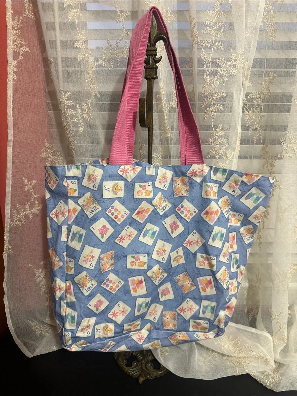 Ettavee mahjong canvas tote bag